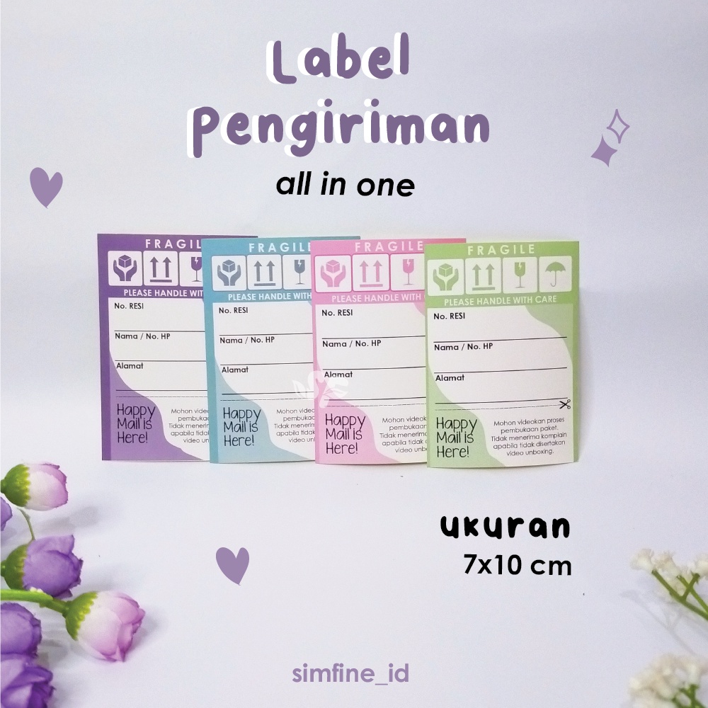 

(ISI 20) Label Pengiriman / Sticker Pengiriman Olshop all in one