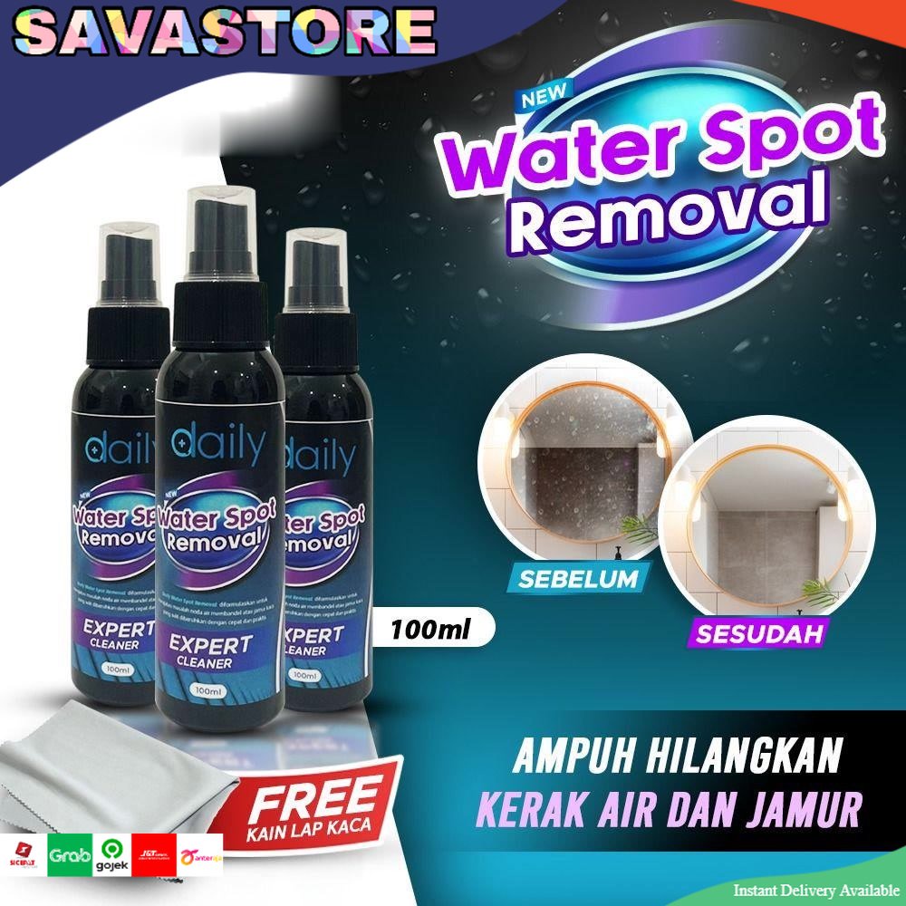 Cairan Pembersih Kerak Kaca Kamar Mandi Daily Waterspot Removal 100ml - Penghilang Kerak Jamur Kaca Rumah Kendaraan Spion