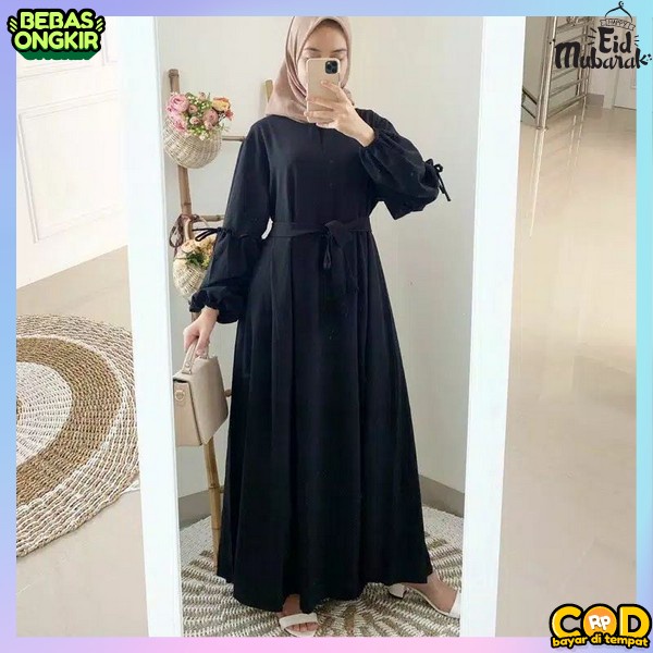 Gmis Dewasa Jumbo Remaja Putih Hitam Gamus Perempuan Lebaran2023 Baju Dress Polos Tanggung Ibu Hamil