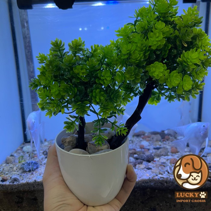 Tanaman Hiasan Plastik Aquarium Aquascape Bonsai