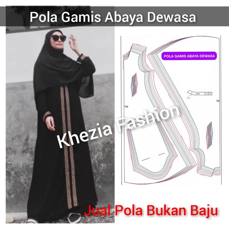 Pola Gamis Abaya Dewasa (JUAL POLA BUKAN BAJU)