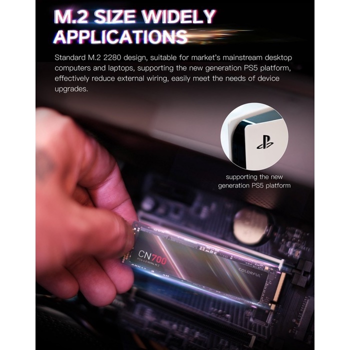 SSD Colorful CN 700 512GB NVMe PCIe4 - SSD Colorful 512GB NVMe CN700