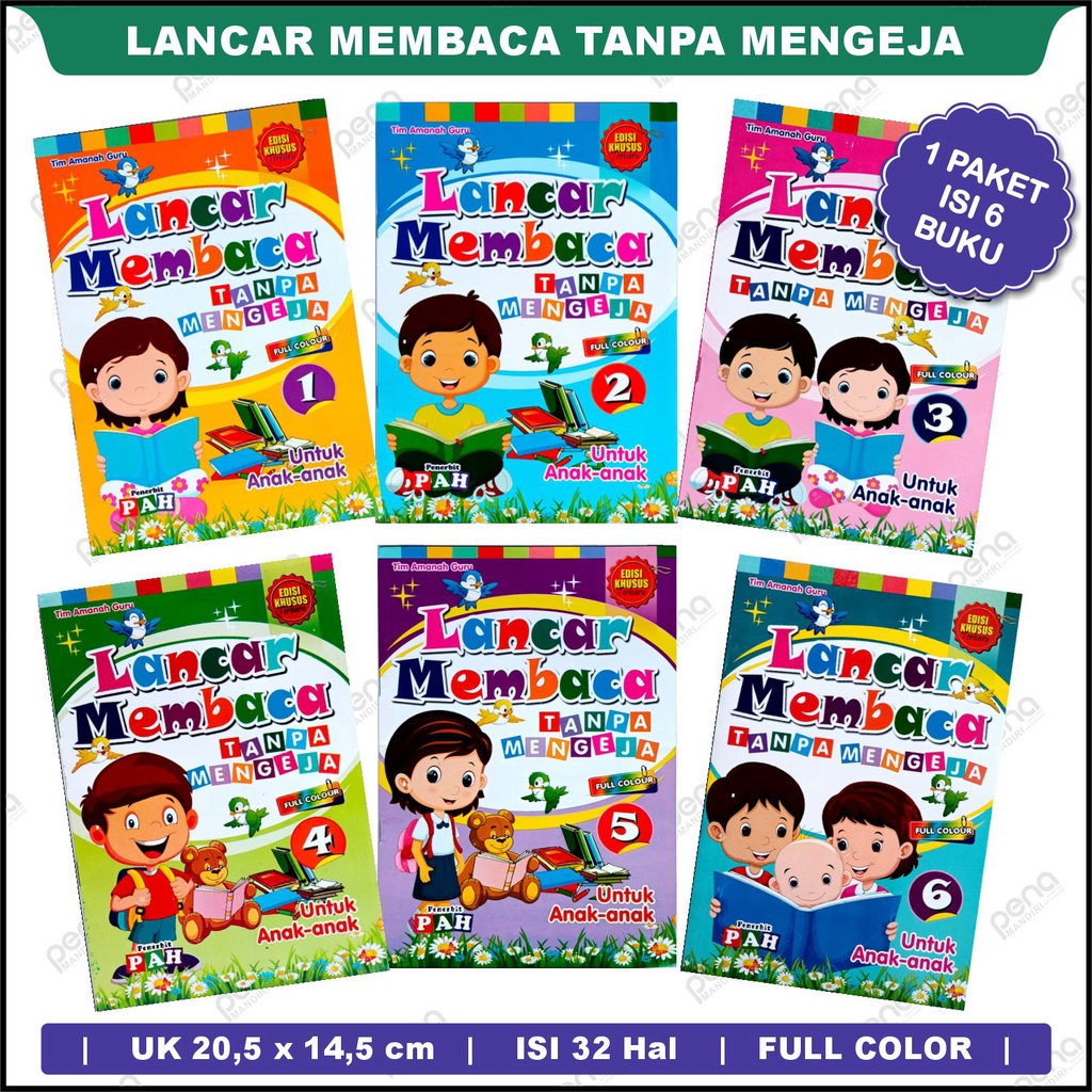 Buku Lancar Membaca Tanpa Mengeja Isi 6 Buku