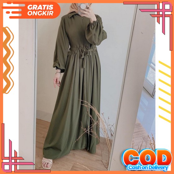Gamis Kaftan Kekinian Jumbo Terbaru Bahan Ceruty Babydoll Shabira Kaftan Gamis Putih Mewah Gaun Pest