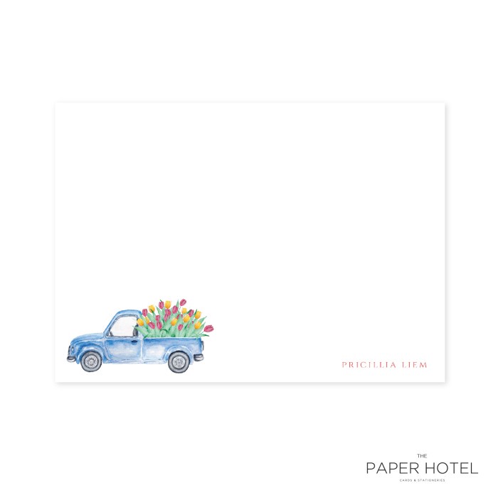 

Card Notecard - The Tulip Truck (Personalized Initials/ Name, 16Pcs)