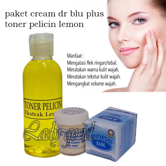 TONER PELICIN EKSTRAK LEMON + CREAM DR BLUE