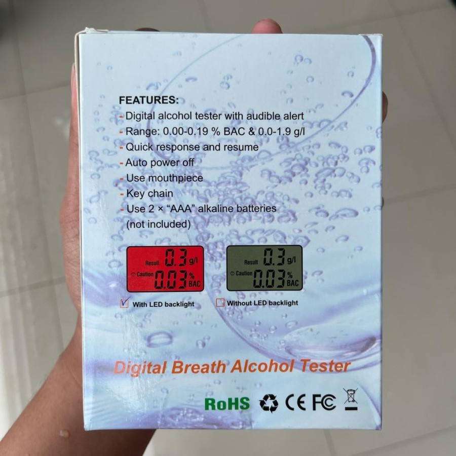 Digital Alcohol Breath Tester / Alat Tes Kadar Alkohol