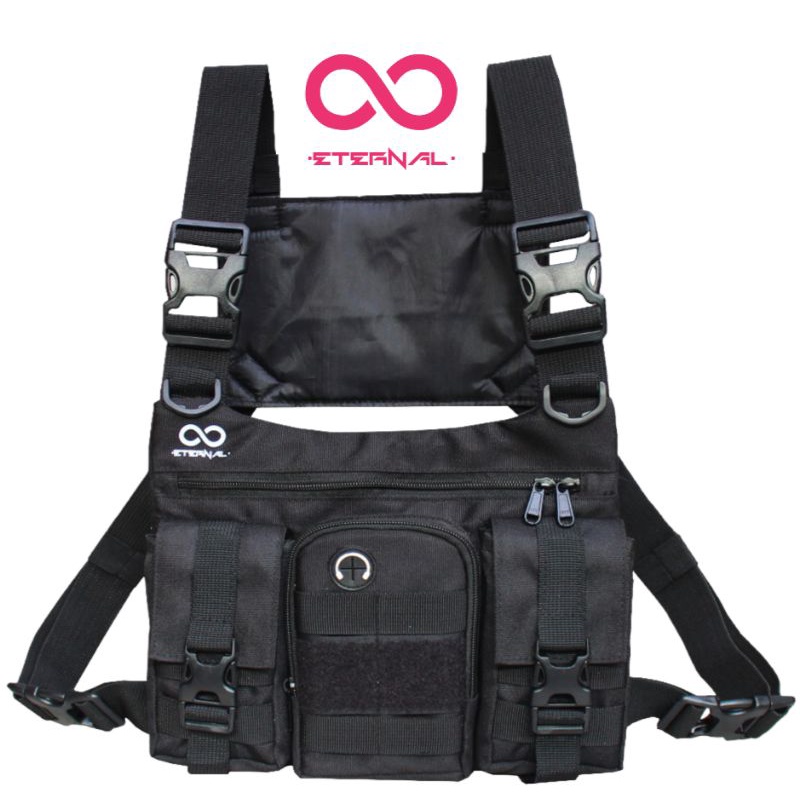 Tas dada tactical chestbag black eternal premium