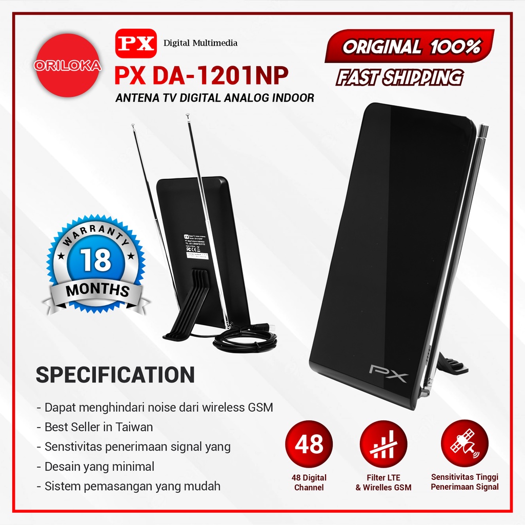 PX DA-1201NP Antena TV Indoor Digital / Analog - Garansi Resmi PX