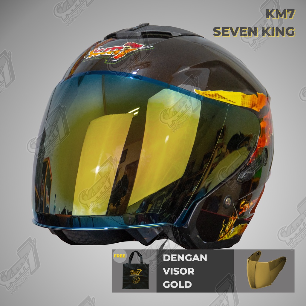 Helm KM7 Fire Crumpled Sticker BROWN Glossy