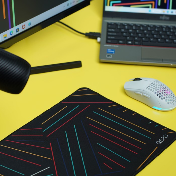 Mousepad QEPO Medium M2 Motif Color Lines 35 x 25 cm