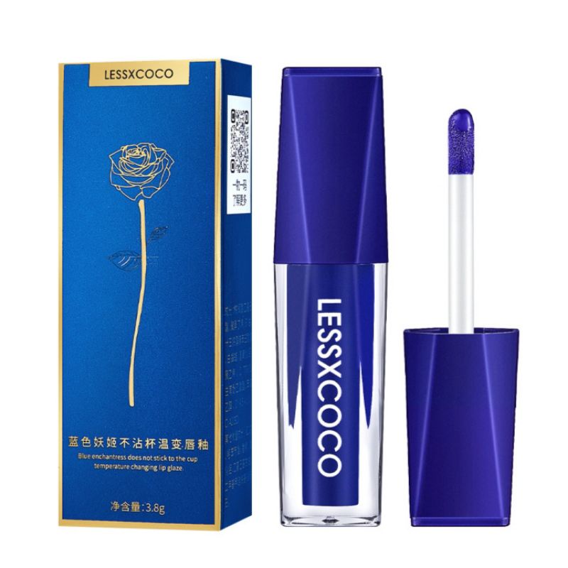 Blue Liquid Lipstick Lessxcoco Color Changing Moisturizing Lip Gloss Biru Rubah Warna Waterproof Original Terlaris