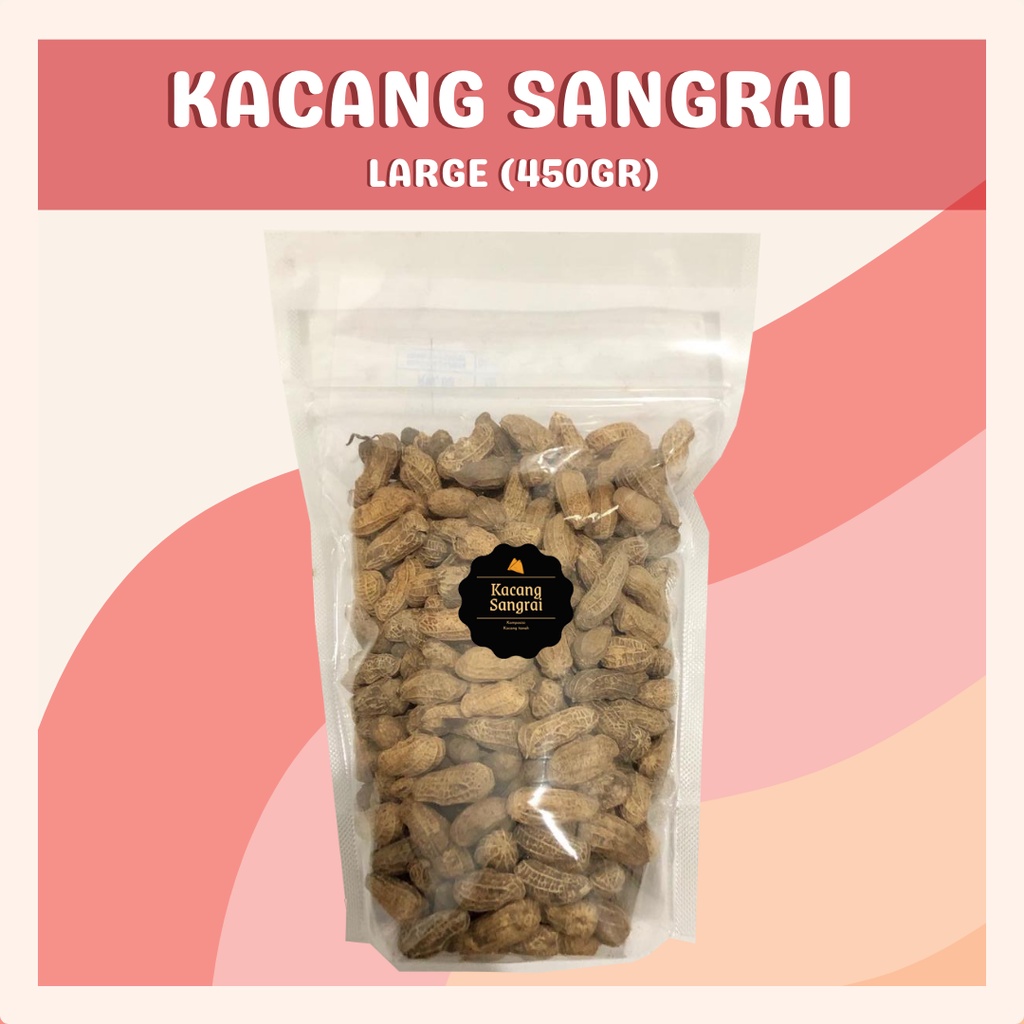 [DELISH SNACKS] Kacang Sangrai (L) 450gr / Snack Cemilan Camilan Kacang Tanah Kacang Kulit Kupas