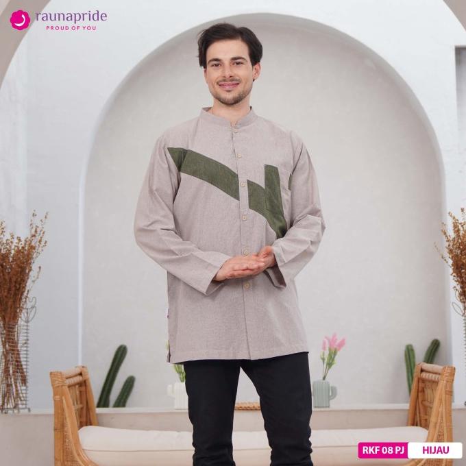 TERBAIK RAUNA - BAJU MUSLIM - SARIMBIT - KOKO DEWASA MODESTY 08 PANJANG HIJAU ORIGINAL