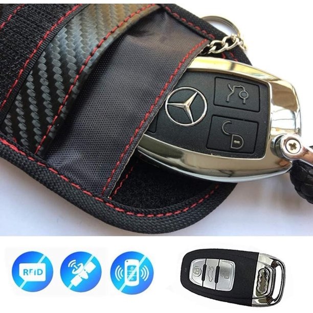 ✅ BISA COD Dompet Kartu STNK Emoney Kunci Mobil Motor Anti RFID Signal Keychain - Hitam