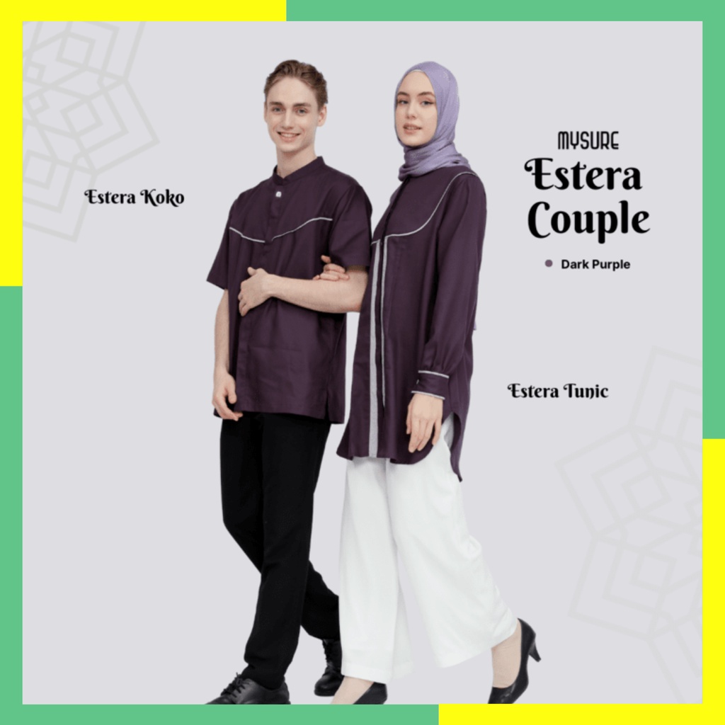 Baju Lebaran Couple 2023 Muslim Pasangan Suami Istri Estera Couple Series