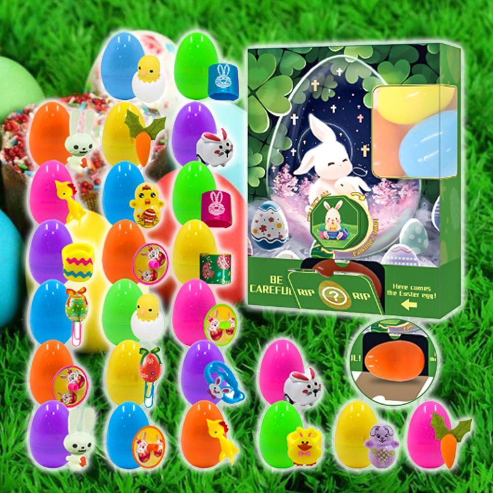 R-bunga Paskah Telur Lucu Diy Cubit Dicetak Open Egg Blind Box Kerang Togel