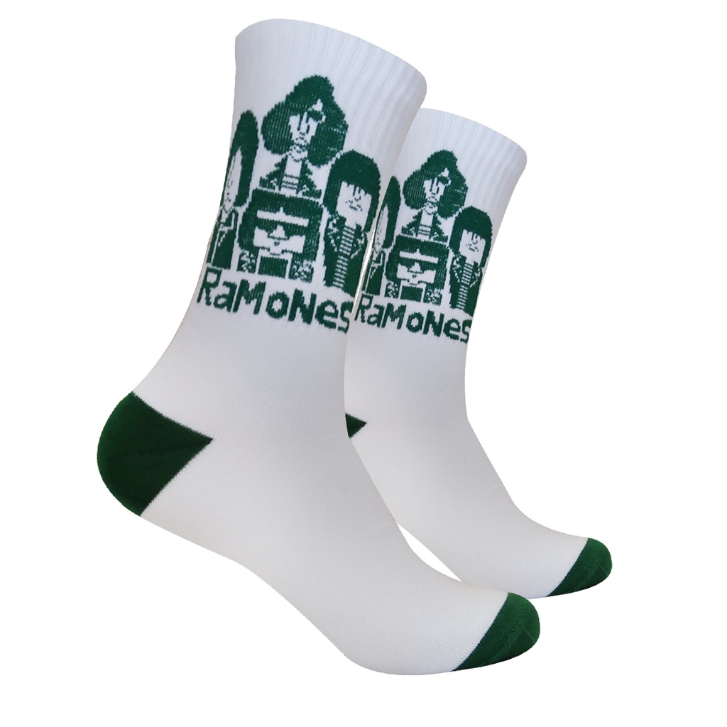 Kaos Kaki Motif Ramones Putih ( B40 )