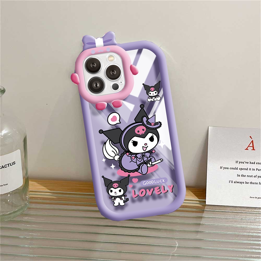 Kuromi Case OPPO A17 A17K A77s A57 A15 A95 A96 A12 A54 A16 A55 A16K A5s A3s A76 A74 A7 A53 A52 A31 A5 A9 Reno 5F Good Luck Lensa Bunny Monster Tahan Guncangan Bening Casing Handphone