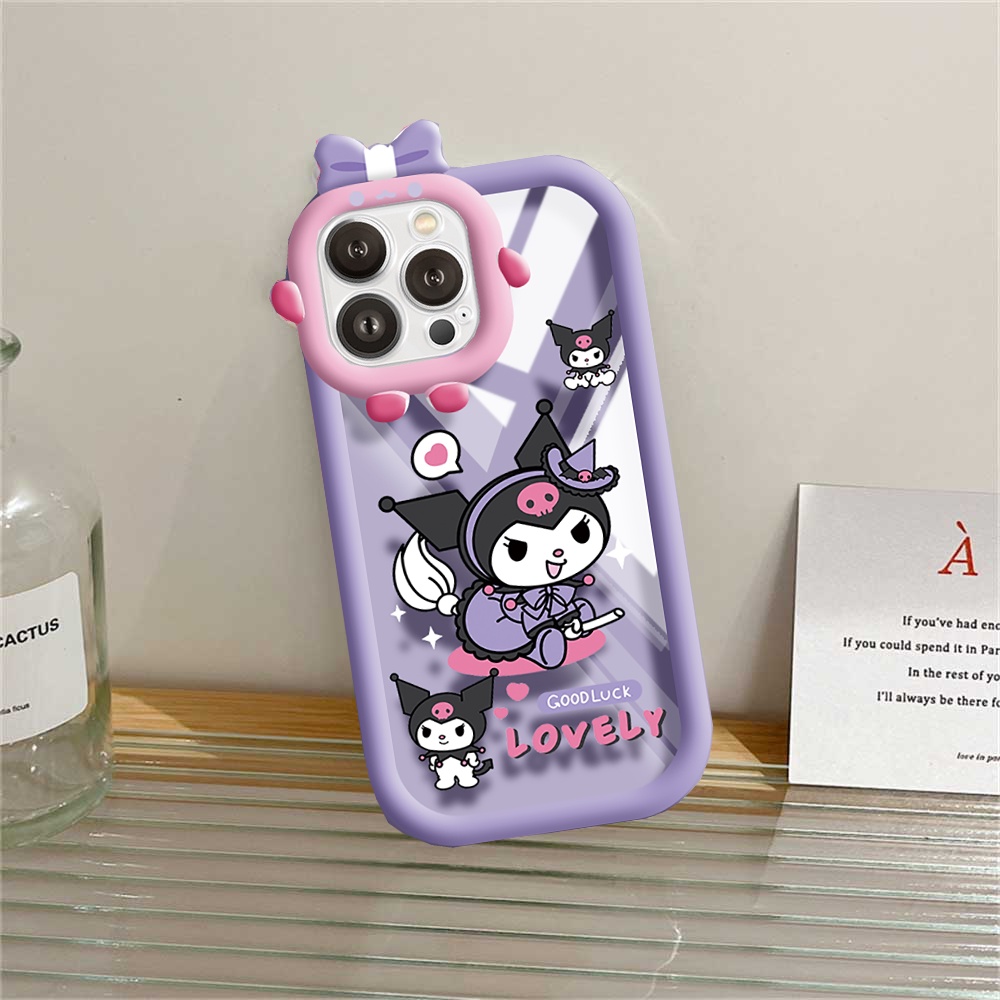 Case Good Luck OPPO A17 A17K A77s A57 A15 A95 A96 A12 A54 A16 A55 A16K A5s A3s A76 A74 A7 A53 A52 A31 A5 A9 Reno 5F Kuromi Bunny Monster Lensa Shockproof Casing Hp Bening