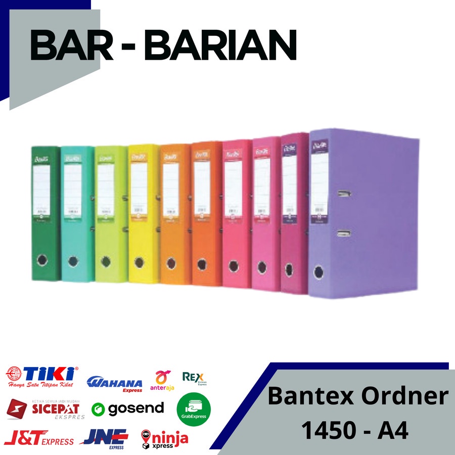 

ORDNER BANTEX A4 1450 / BANTEX LEVER ARCH FILE PP UKURAN A4 1450 TEBAL PUNGGUNG 7CM