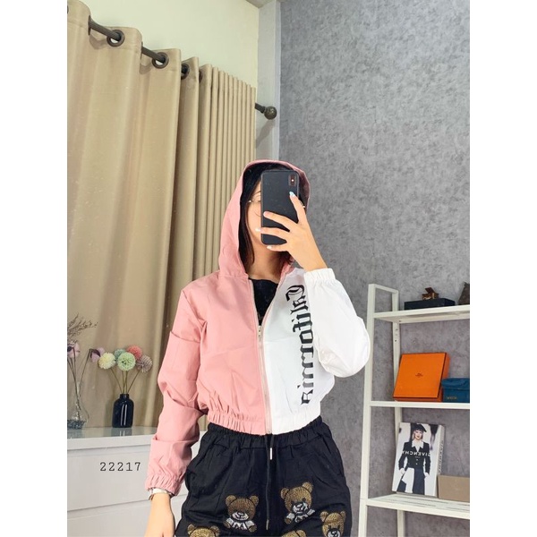 22217 Outer Jacket 2 Tone Color California Text Model | Jacket California Wanita Premium