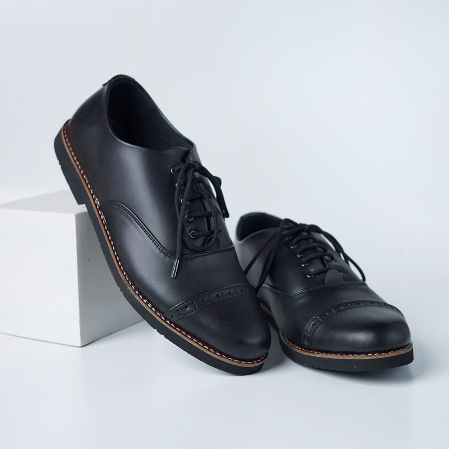 EDRIC BLACK |ManNeedMe x Jack| Sepatu Oxford Pria | Pantofel Formal ORIGINAL