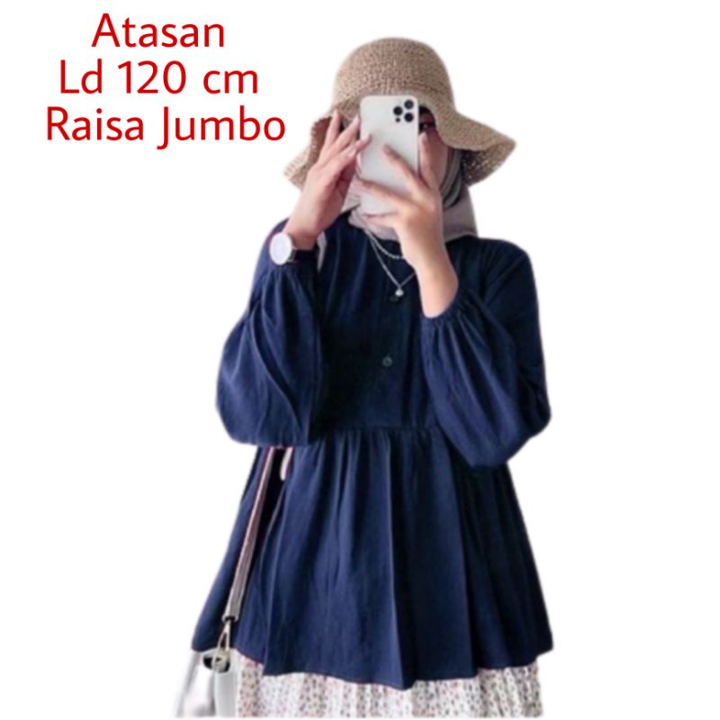 Atasan Blouse Raisa Jumbo Ld 120 cm Viral Lengan 3/4 Karet 4 Kancing Depan Hidup Bahan Moscrepe Busui dan Bumil . Atasan Baju Wanita Oversize Blus Wanita Dewasa Big Size Terbaru 2023 Kekinian