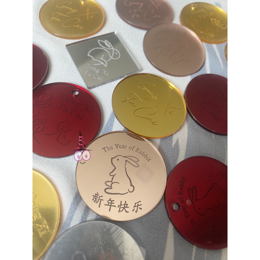 

MINI AKRILIK Topper Kue Imlek | Tag Hampers Imlek | Hang Tag Imlek | Kartu Ucapan Lunar |Lunar New Year