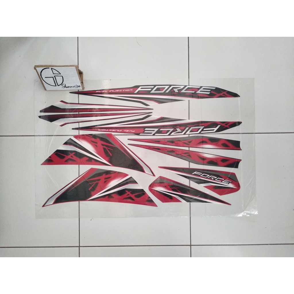 Striping Sticker Lis body Yamaha Vega Force FI 2013 2014 2015 Hitam Merah