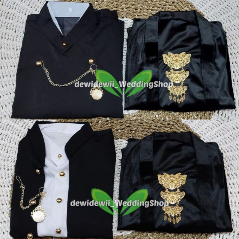 [1 Set] Beskap + Kebaya / Warna Hitam || Atasan Baju Prewedding