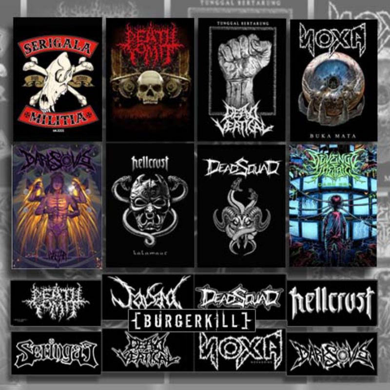 

Sticker Metal [ isi 16 Lbr ] /Indonesian Most Favorit Band, Metal Indonesia