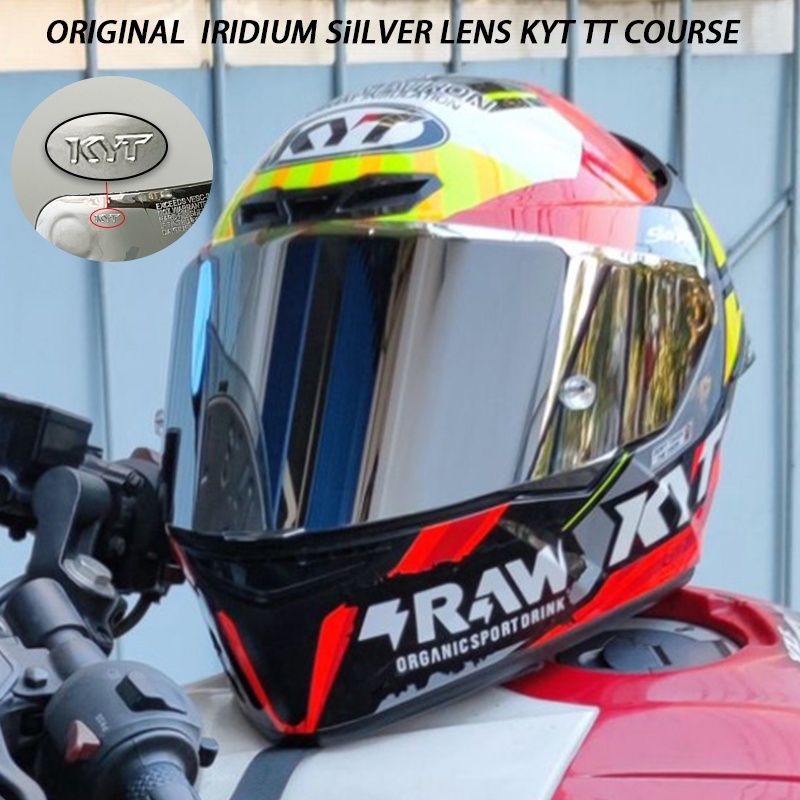 KACA VISOR IRIDIUM BLUE RED GOLD GREEN KYT TT COURSE
