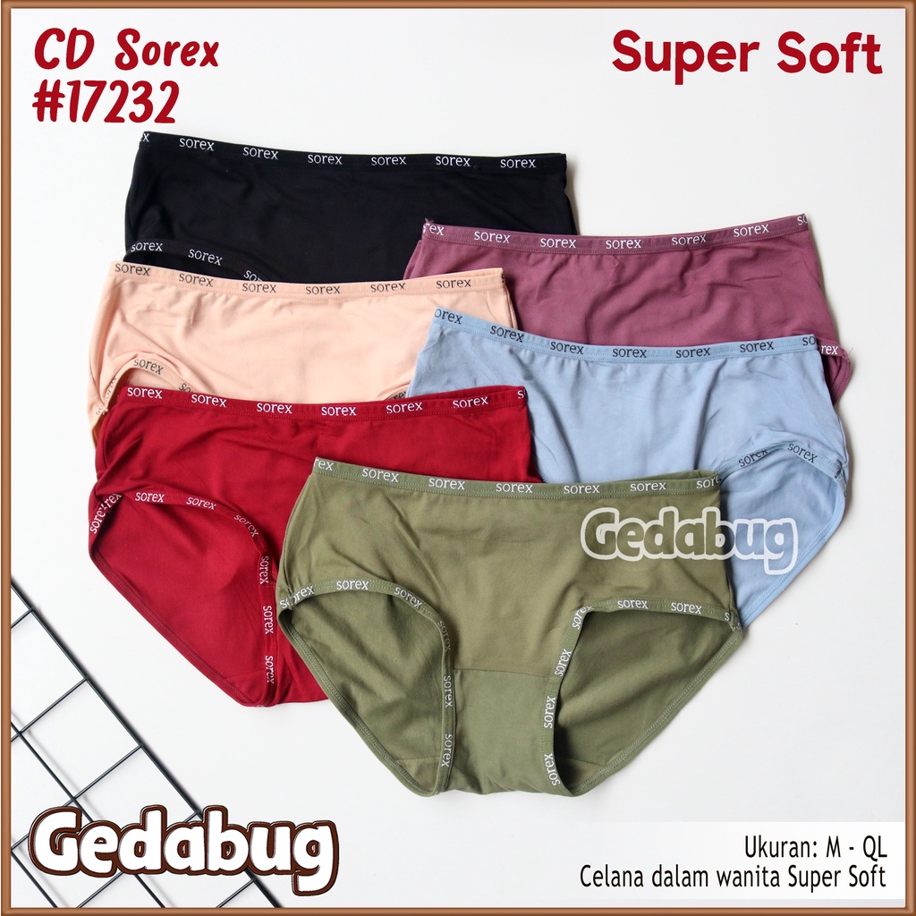 CD Wanita Sorex 15232 Motif List Cassual | Pakaian Celana Dalam Wanita Super Soft - Gedabug