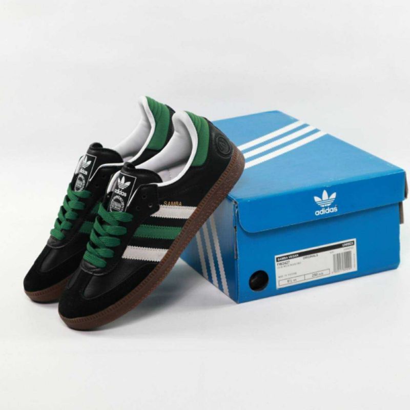 ADIDAS SAMBA BLACK WHITE GREEN ORIGINAL SNEAKERS PRIA