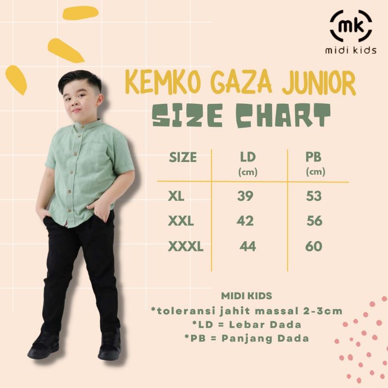 KEMKO GAZA BY MIDIKIDS / KEMEJA KOKO GAZA BY MIDI KIDS