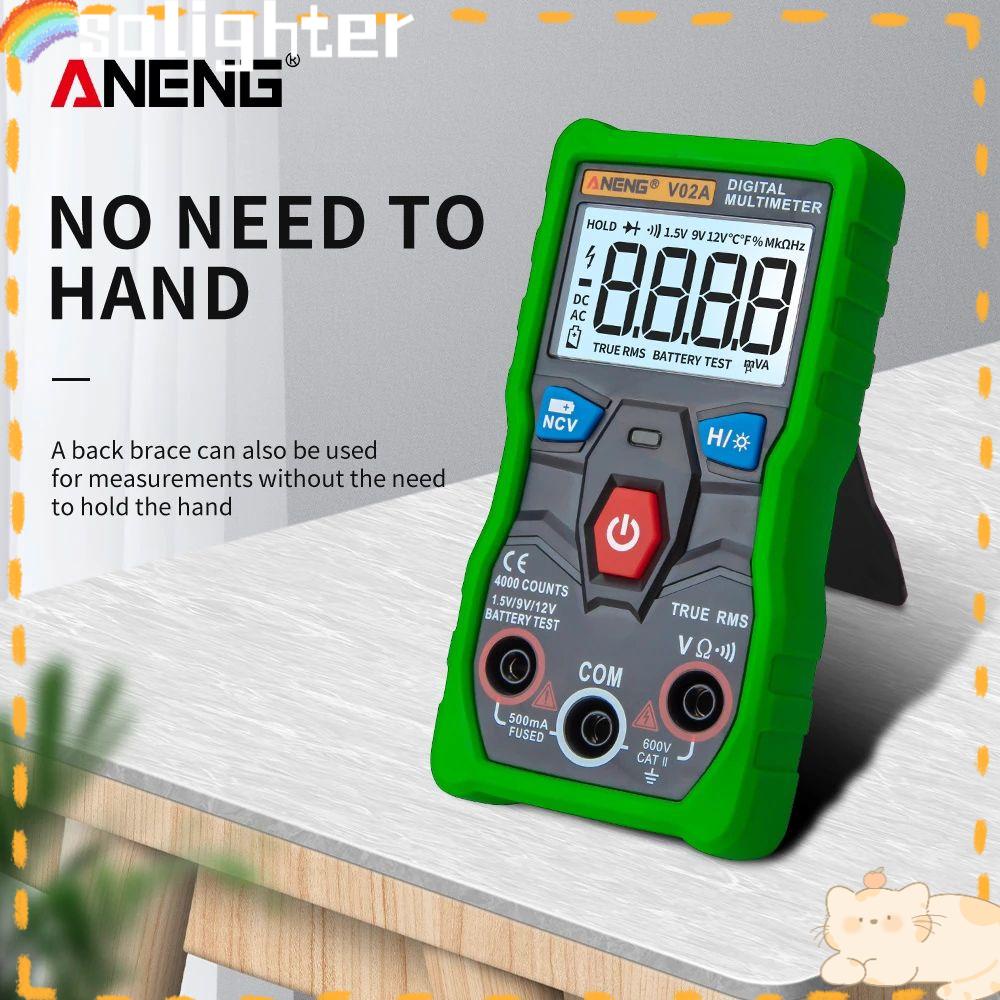 Solighter Digital Multimeter Presisi Tinggi Auto-Ranging True RMS Profesional Capacitor Tester