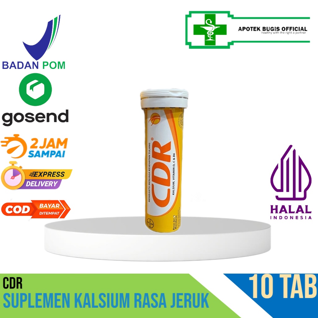 CDR Suplemen Kalsium Rasa Jeruk isi 10 Tablet CDR Vitamin Tulang