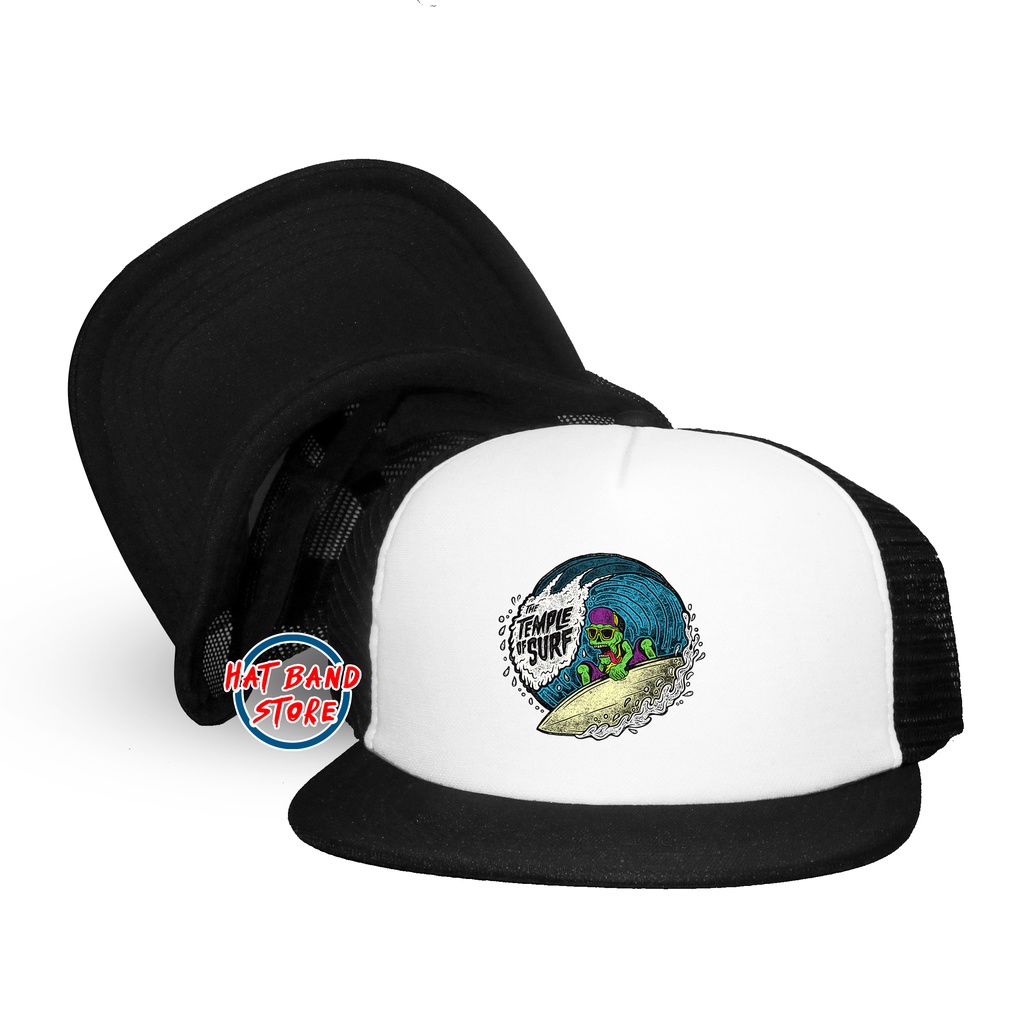 Topi Trucker Pelaut | Jangkar | Temple Surf | Topi Snapback Animasi