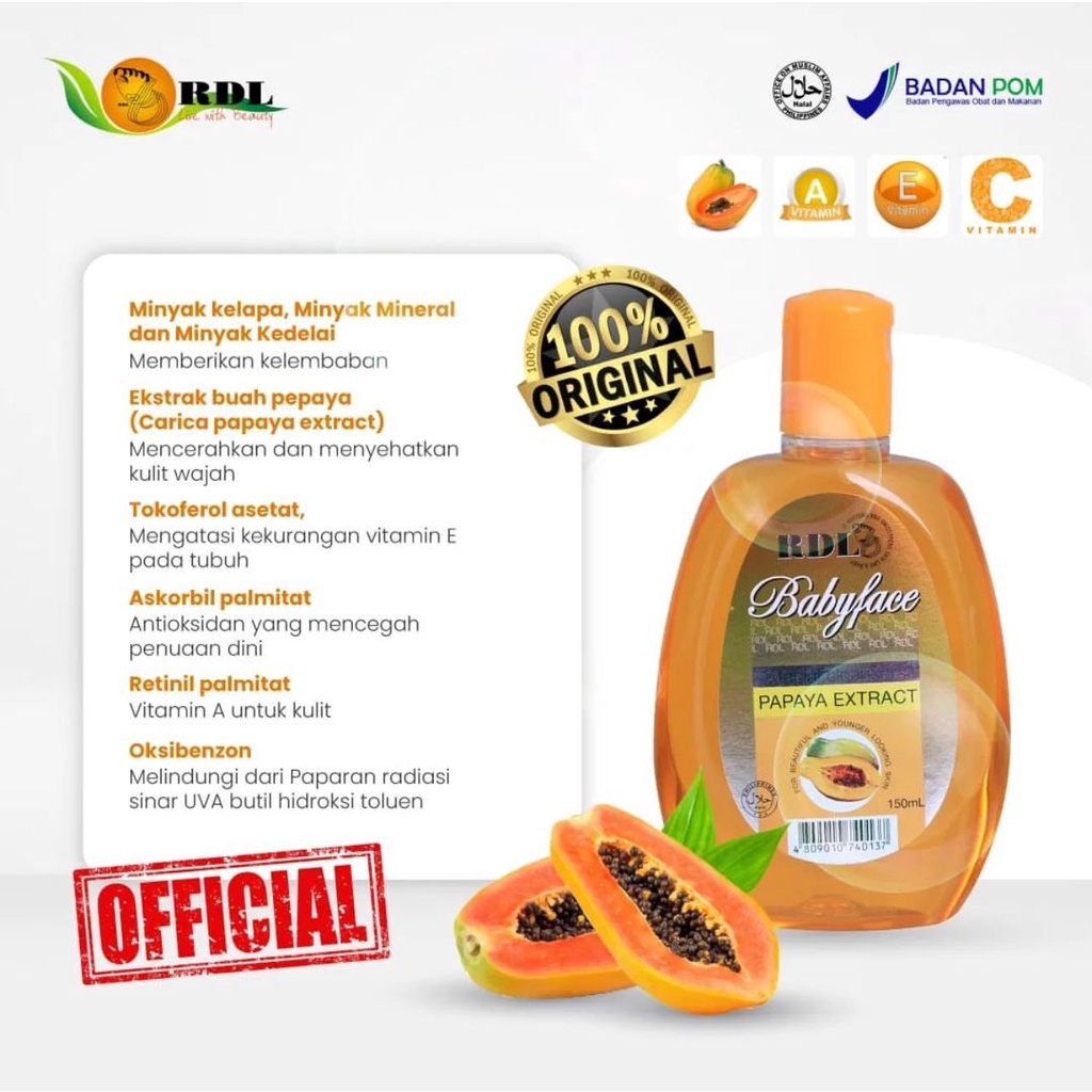 RDL Paket Complete SureWhite 2 / Paket RDL Sabun RDL Papaya + Facial Cleanser + Pelembab + Sunscreen + SureWhite