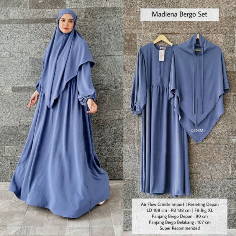 DRESS MUSLIM, Fashion Muslim, baju wanita, dress, gamis, Baju gamis, fashion wanita, Madiena Bergo Set