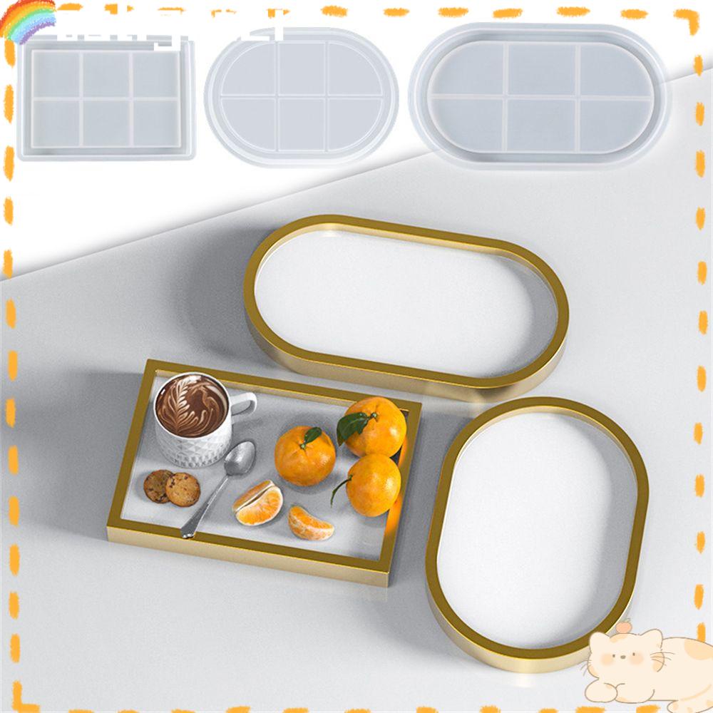 Solighter Oval Rectangle Mold Cup Mat Holder Bracket Alas Penyimpanan Organizer Cetakan Silikon