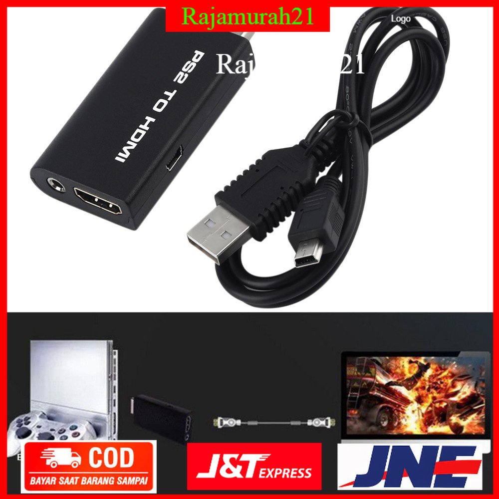 Video Konverter PS2 ke HDMI dengan 3.5mm Port - G300 - Black - OMGA0FBK