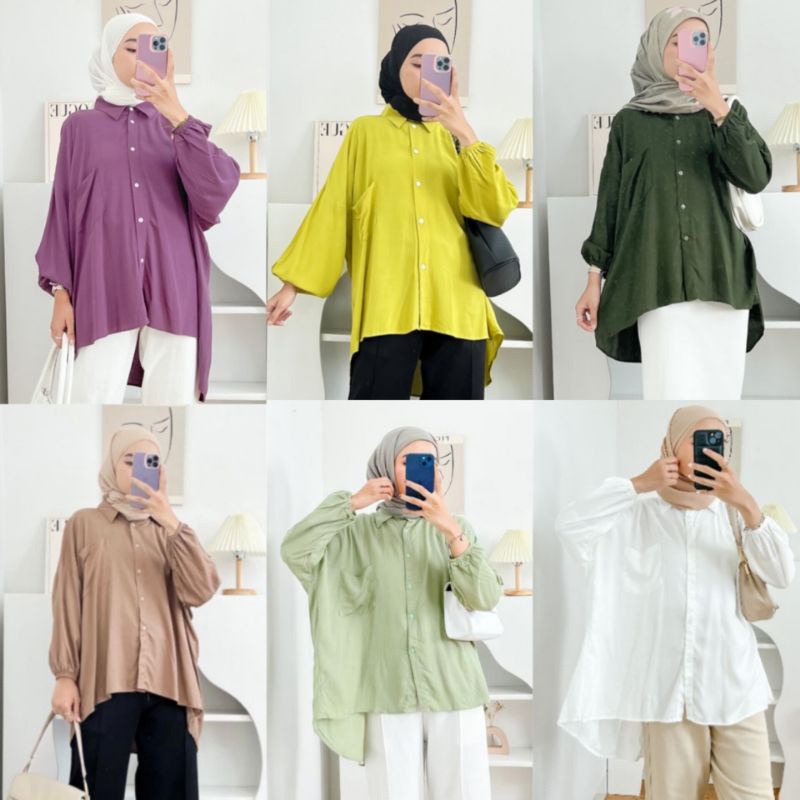 VIVARA KEMEJA OVERSIZE RAYON POLOS