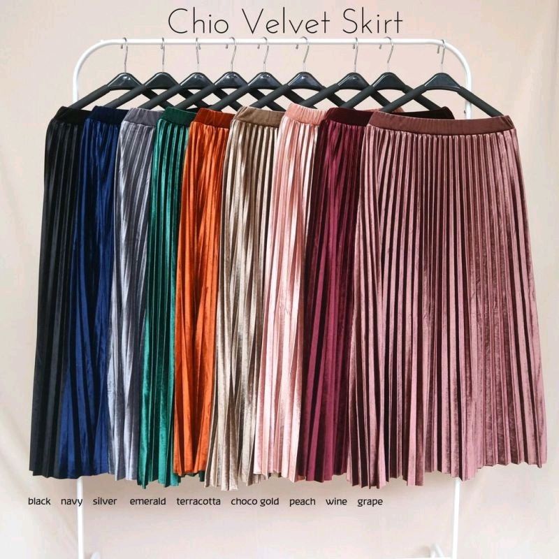 ROK PLISKET BELUDRU PREMIUM IMPORT / VELVET SKIRT / ROK PLISKET BELUDRU PANJANG