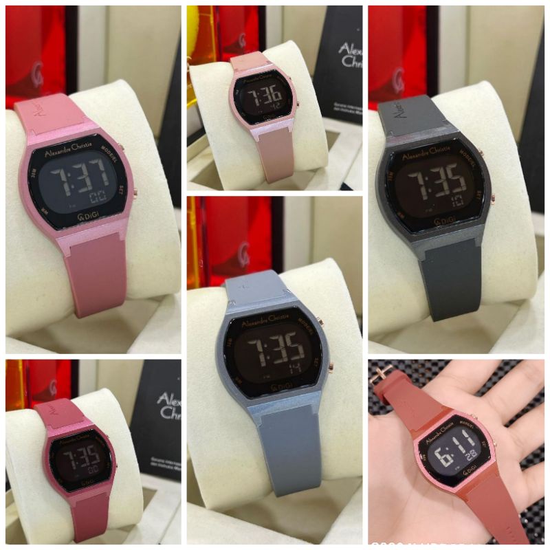 AC9384 KARET DIGITAL | JAMTANGAN WANITA ALEXANDRE CHRISTIE AC 9384 | AC 9348 ORIGINAL