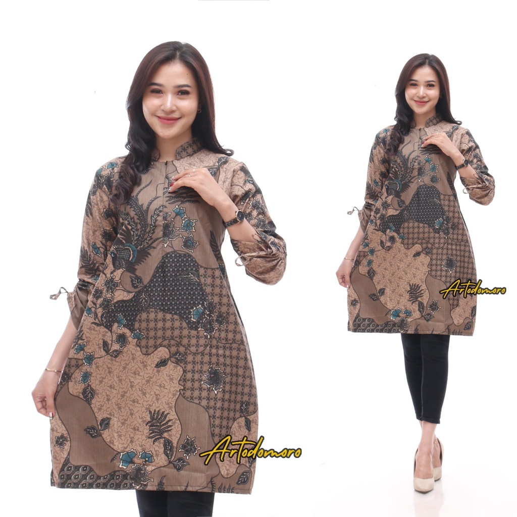 Artodomoro Tunik Batik Wanita Lengan Serut Motif Widodari
