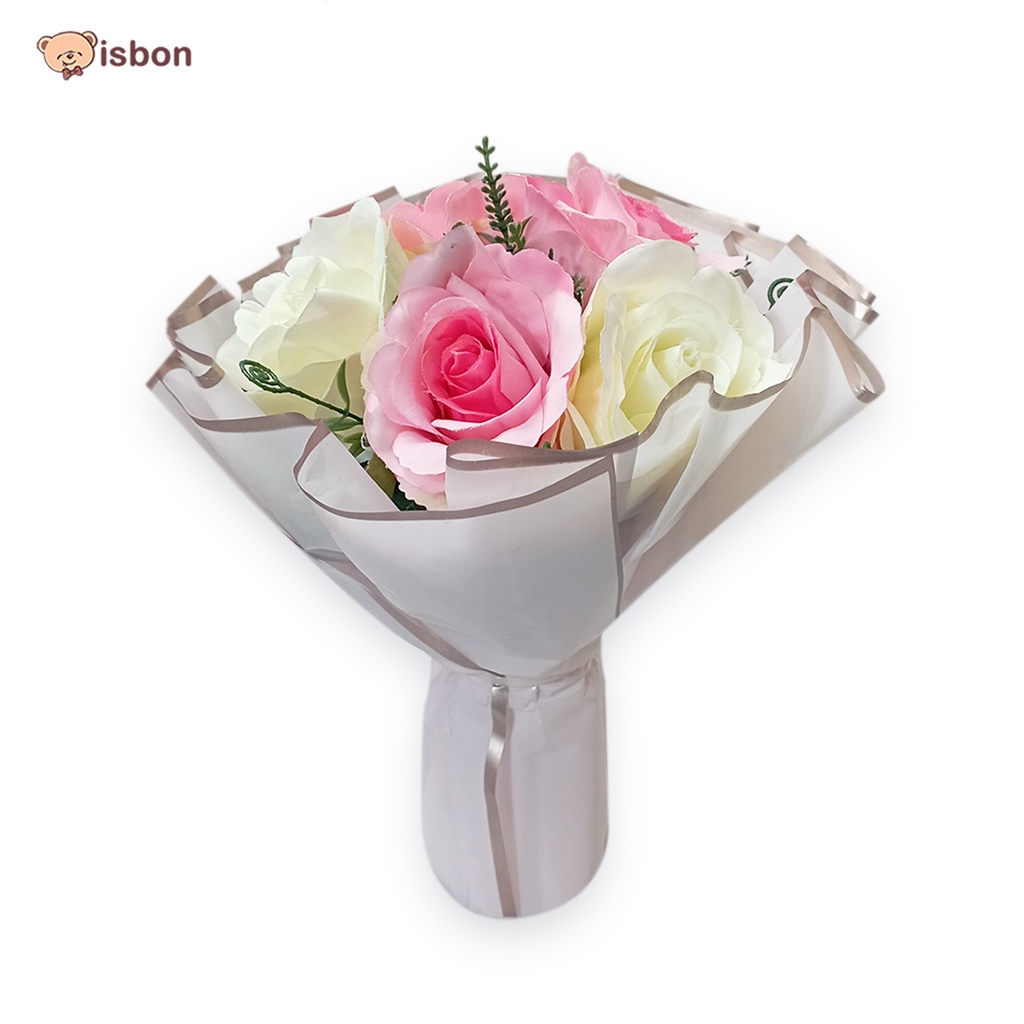 Buket Mini Flower Bunga Mawar valentine Wisuda Wedding Single Rose Bouquet Premium by Istana Boneka