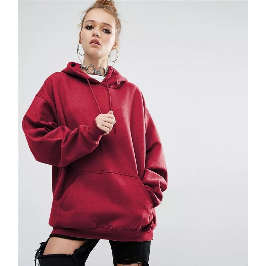 MakeGrosir - [FLEECE] SWEATER POLOS HOODIE OVERSIZE BASIC