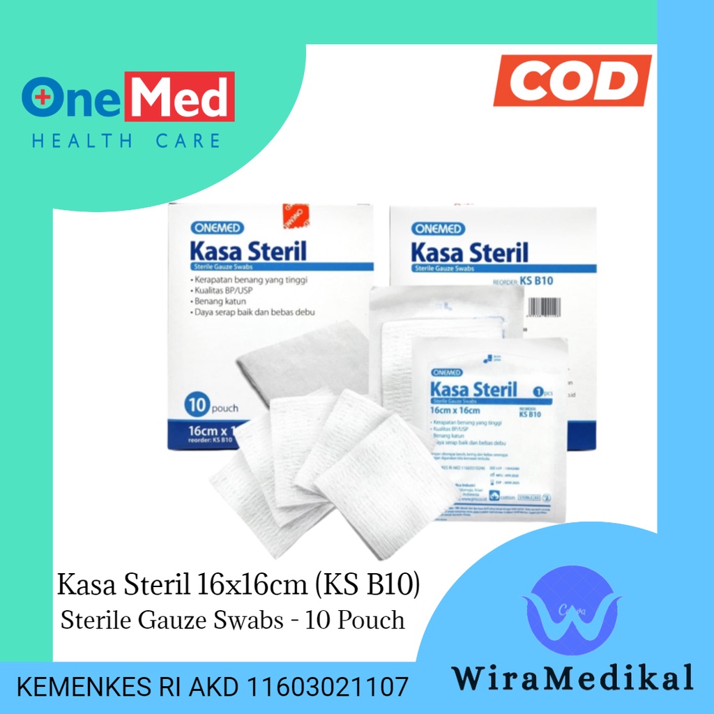 Kasa Steril 16x16cm Onemed Gauze Swab Steril Kassa One Med